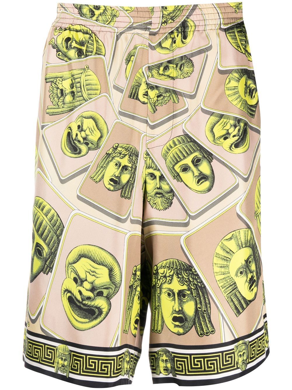 Versace Shorts aus Seide mit Le Maschere-Print - Grün von Versace