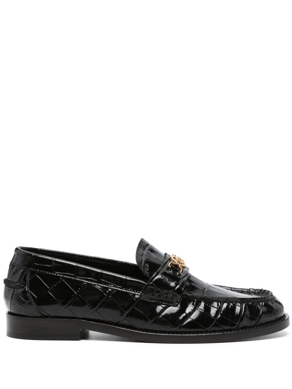 Versace Meudsa Loafer mit Kroko-Effekt - Schwarz von Versace