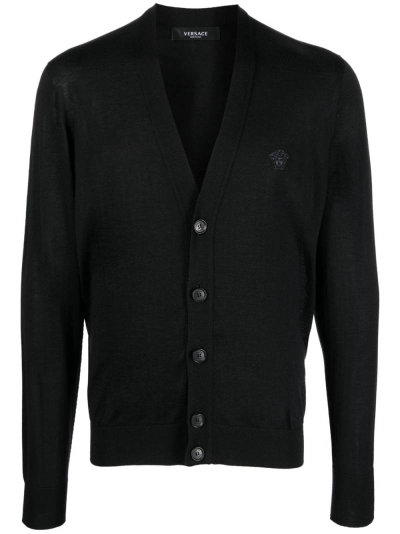 Versace Cardigan mit Medusa-Stickerei - Schwarz von Versace