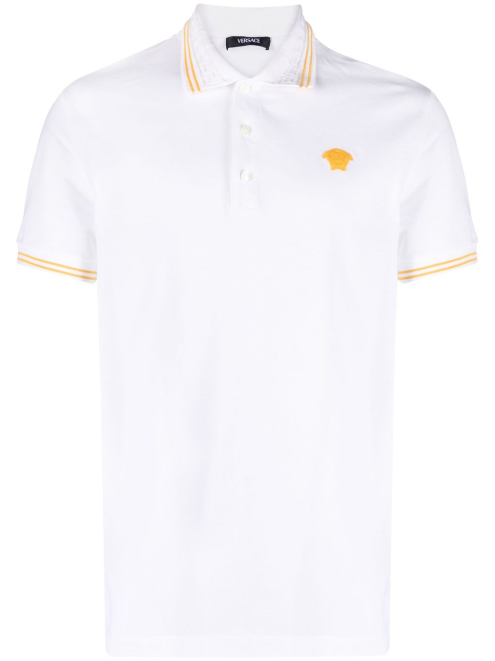 Versace Poloshirt mit Medusa-Stickerei - Weiß von Versace