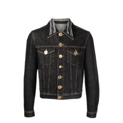Versace Medusa Herren Denimjacke In Schwarz von Versace