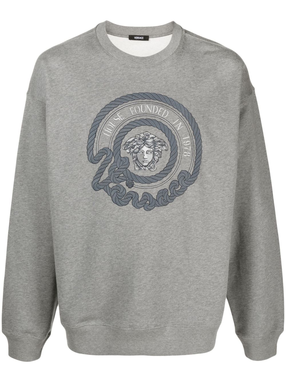 Versace Sweatshirt mit Medusa-Stickerei - Grau von Versace