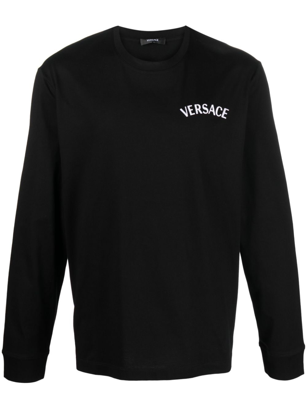 Versace T-Shirt mit Logo-Stickerei - Schwarz von Versace