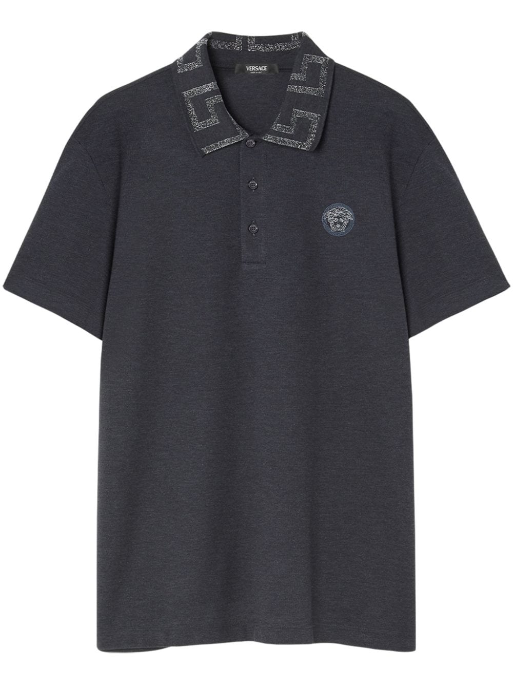 Versace Greca-collar polo shirt - Grau von Versace