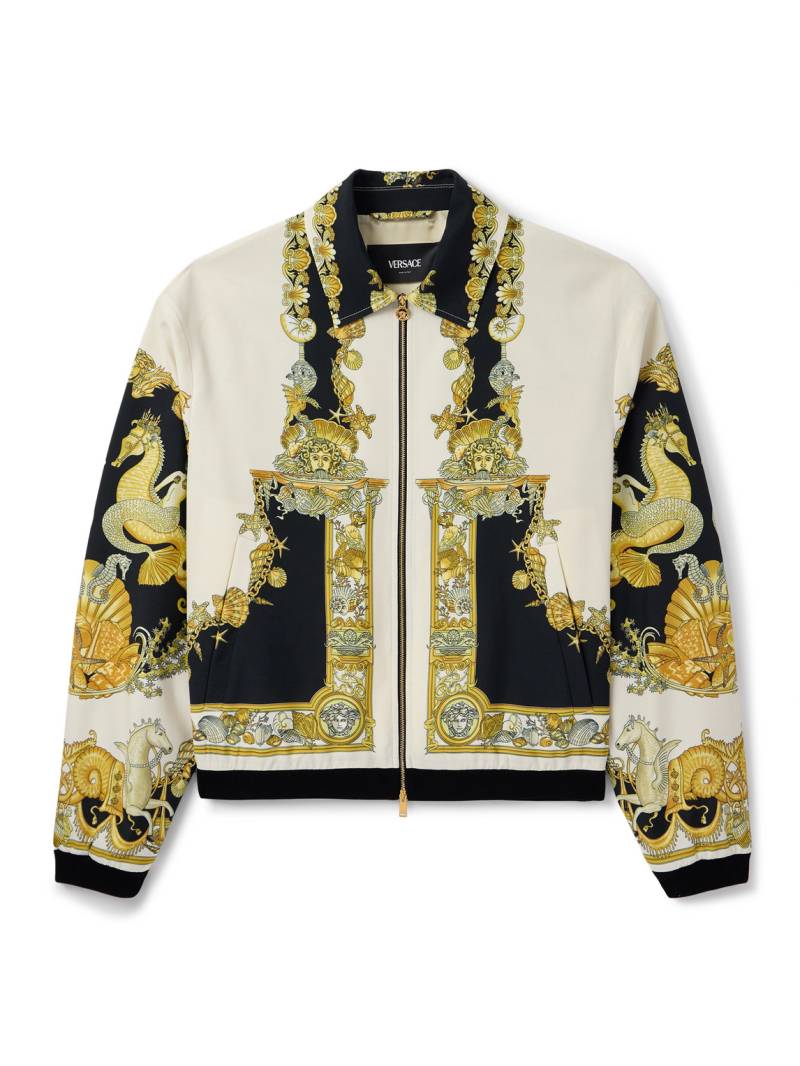Versace - Printed Woven Blouson Jacket - Men - Neutrals - IT 50 von Versace