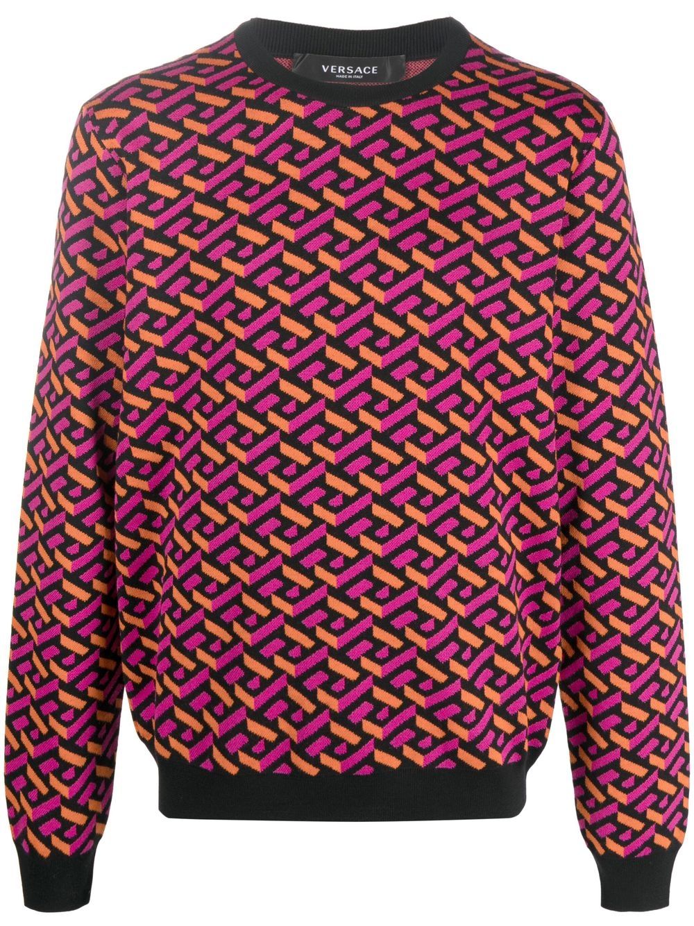 Versace Pullover mit La Greca-Jacquardmuster - Rosa von Versace