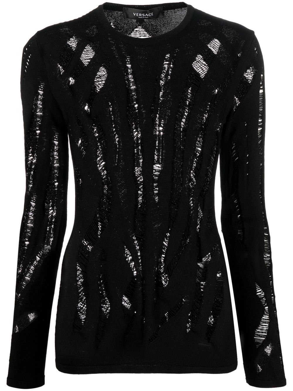 Versace Pullover mit Schlitz - Schwarz von Versace