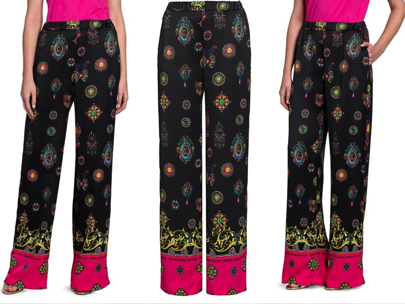 Versace Relaxhose Versace Jeans Couture Printed Wide Leg Pants Trousers Pants Barock Leg von Versace