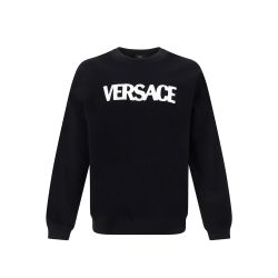 Versace Schwarzer Logo-sweatshirt - 100% Polyester Herrenbekleidung von Versace