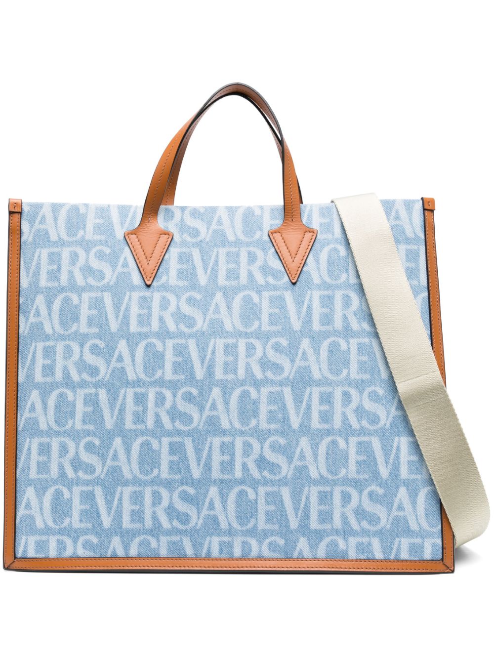 Versace Shopper mit Versace Allover-Print - Blau von Versace