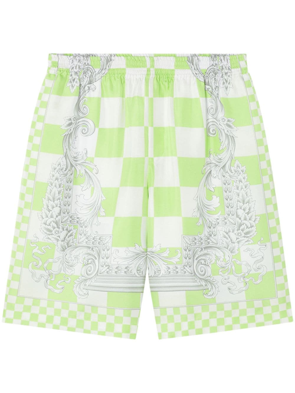 Versace Shorts aus Seide mit Barocco-Print - Grün von Versace