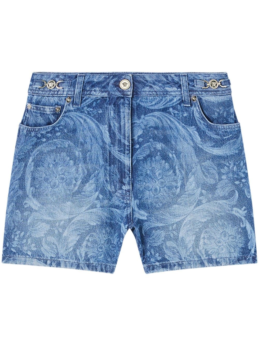 Versace Shorts mit Logo-Patch - Blau von Versace