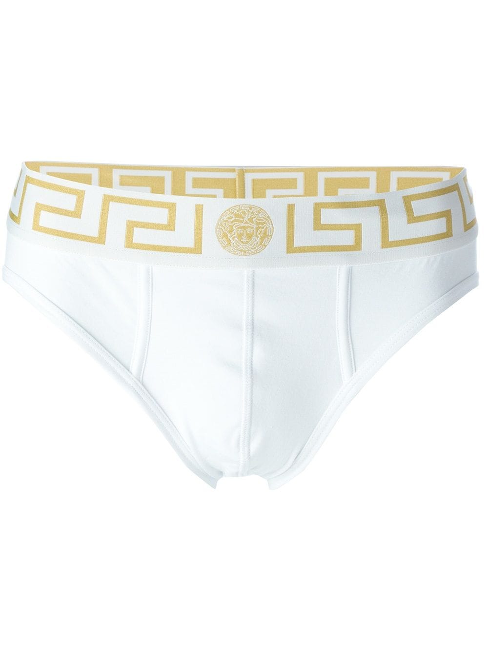 Versace Slip mit "Greca"-Bund - Weiß von Versace