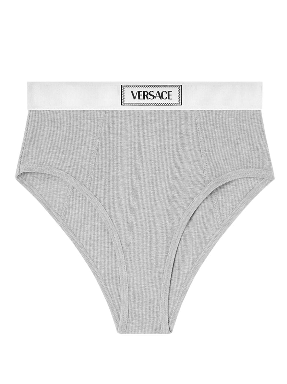 Versace Slip mit Logo-Bund - Grau von Versace