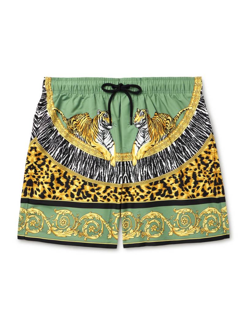 Versace - Straight-Leg Mid-Length Printed Swim Shorts - Men - Green - 3 von Versace