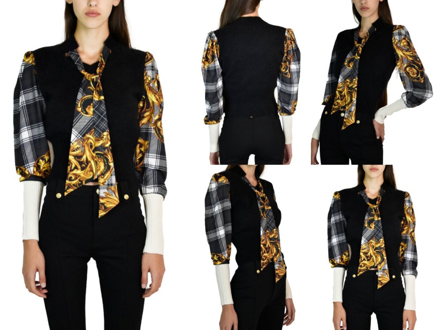 Versace Stricktop VERSACE JEANS COUTURE Scarf Sweater Strick-Pullover Pulli Cardigan Jum von Versace