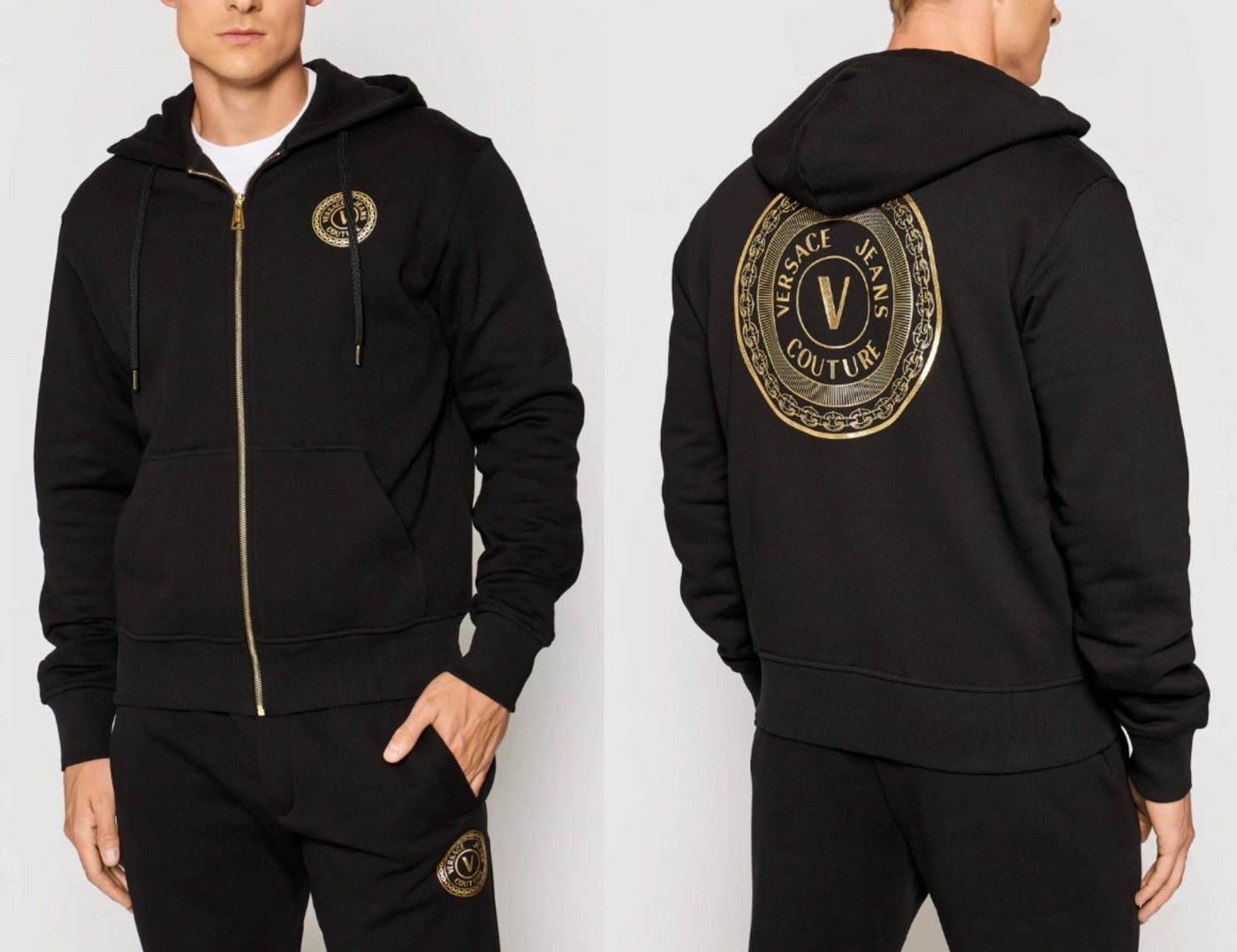 Versace Sweatjacke VERSACE JEANS COUTURE ZIP HOODIE LOGO Sweater Sweatshirt Jacke Pullove von Versace