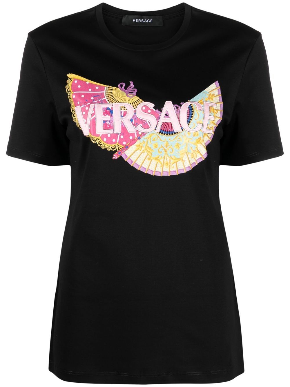 Versace T-Shirt mit Logo-Print - Schwarz von Versace