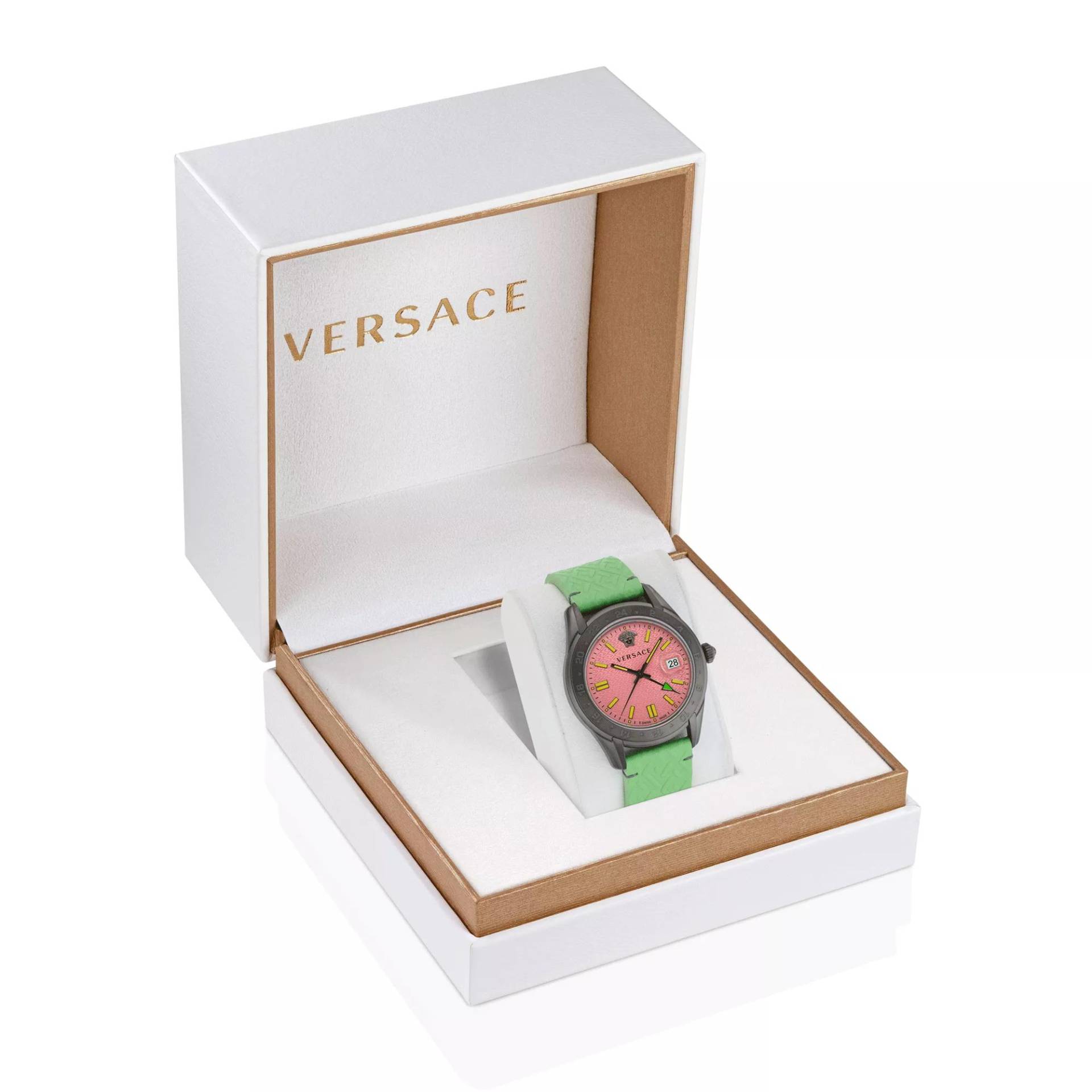 Versace Uhren - Greca Time Gmt - Gr. unisize - in Grau - für Damen von Versace