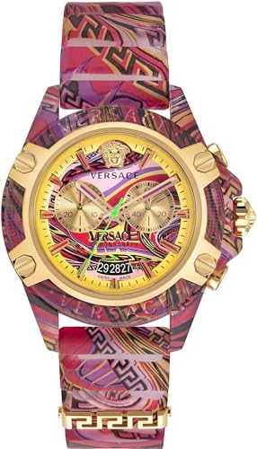 Versace Unisex Armbanduhr 44 mm Armband Silikon Chrono Active von Versace