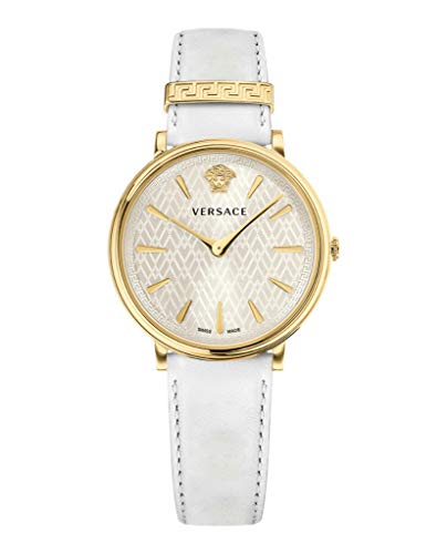 Versace Damen Analog Quarz Uhr mit Leder Armband VE81003 19 von Versace