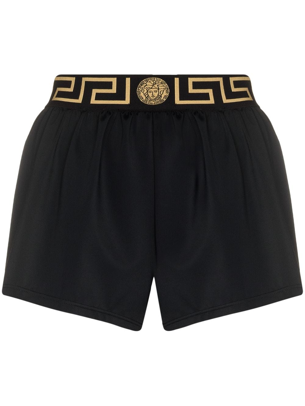 Versace Shorts mit Greca-Bund - Schwarz von Versace