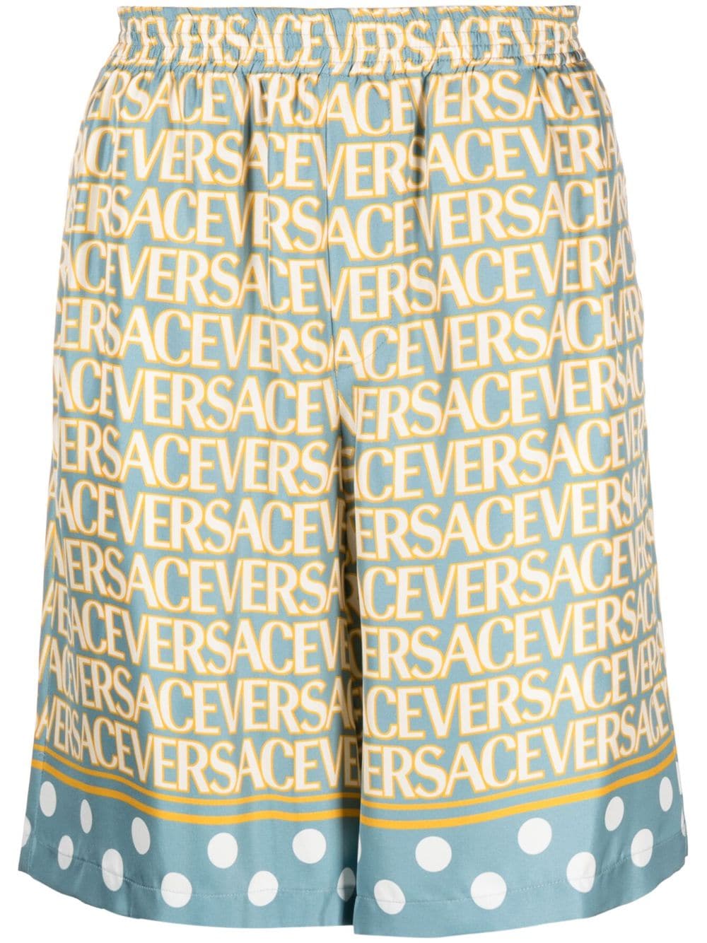 Versace Seidenshorts mit Versace Allover-Print - Blau von Versace