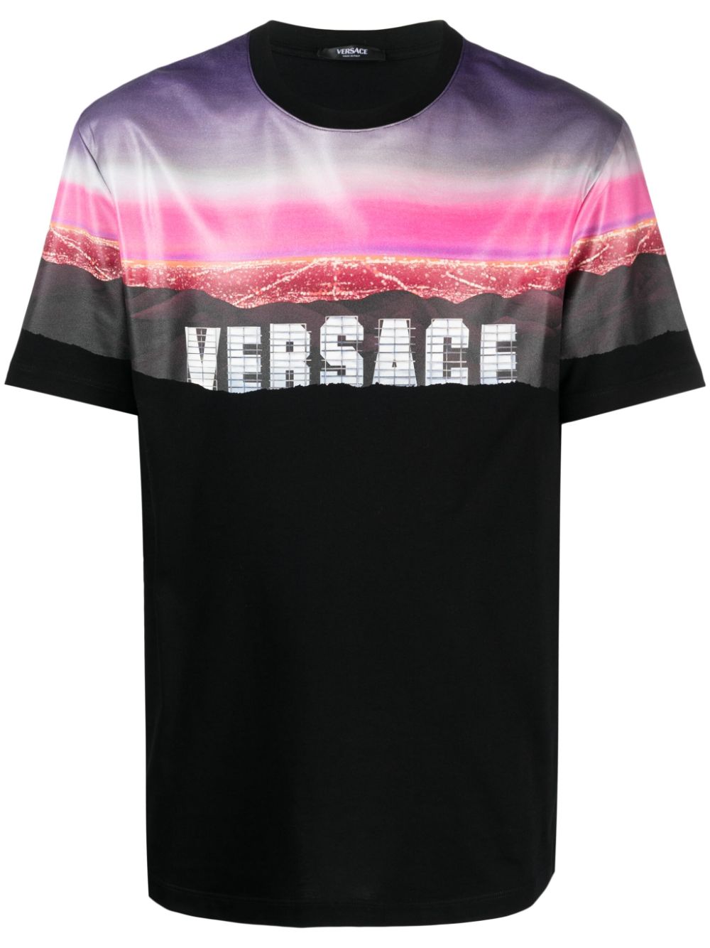 Versace T-Shirt mit Versace Hills-Print - Schwarz von Versace