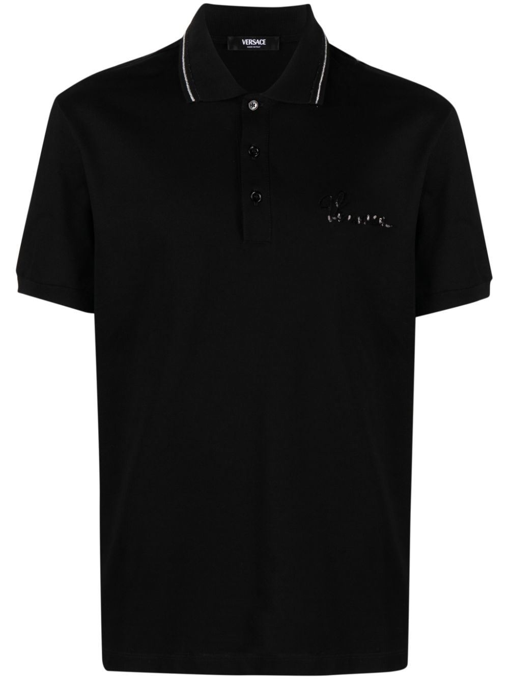 Versace Poloshirt mit Versace Nautical-Verzierung - Schwarz von Versace