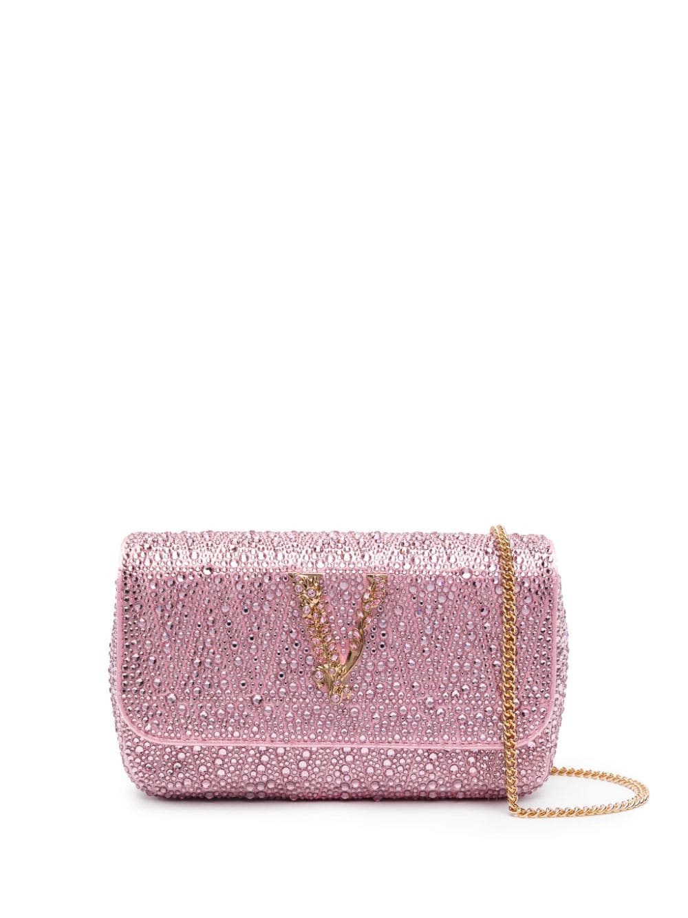 Versace Virtus Schultertasche mit Strass - Rosa von Versace