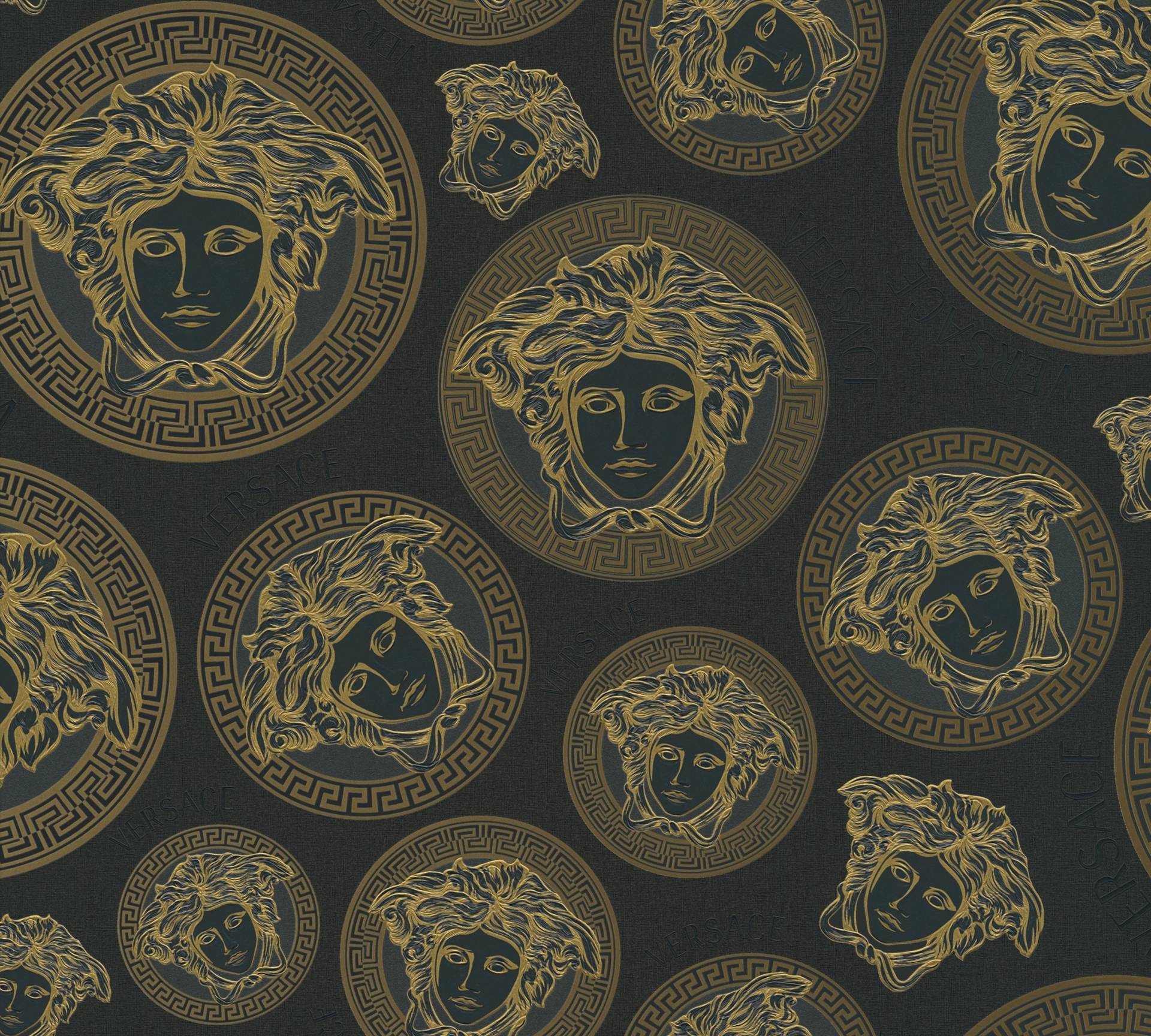 Versace Vliestapete "Wallpaper Versace 5 Medusakopf" abstrakt  gemustert  leicht glänzend leicht strukturiert Designertapete Tapeten Wohnzimmer Schlafzimmer Küche Flur Design Optik von Versace
