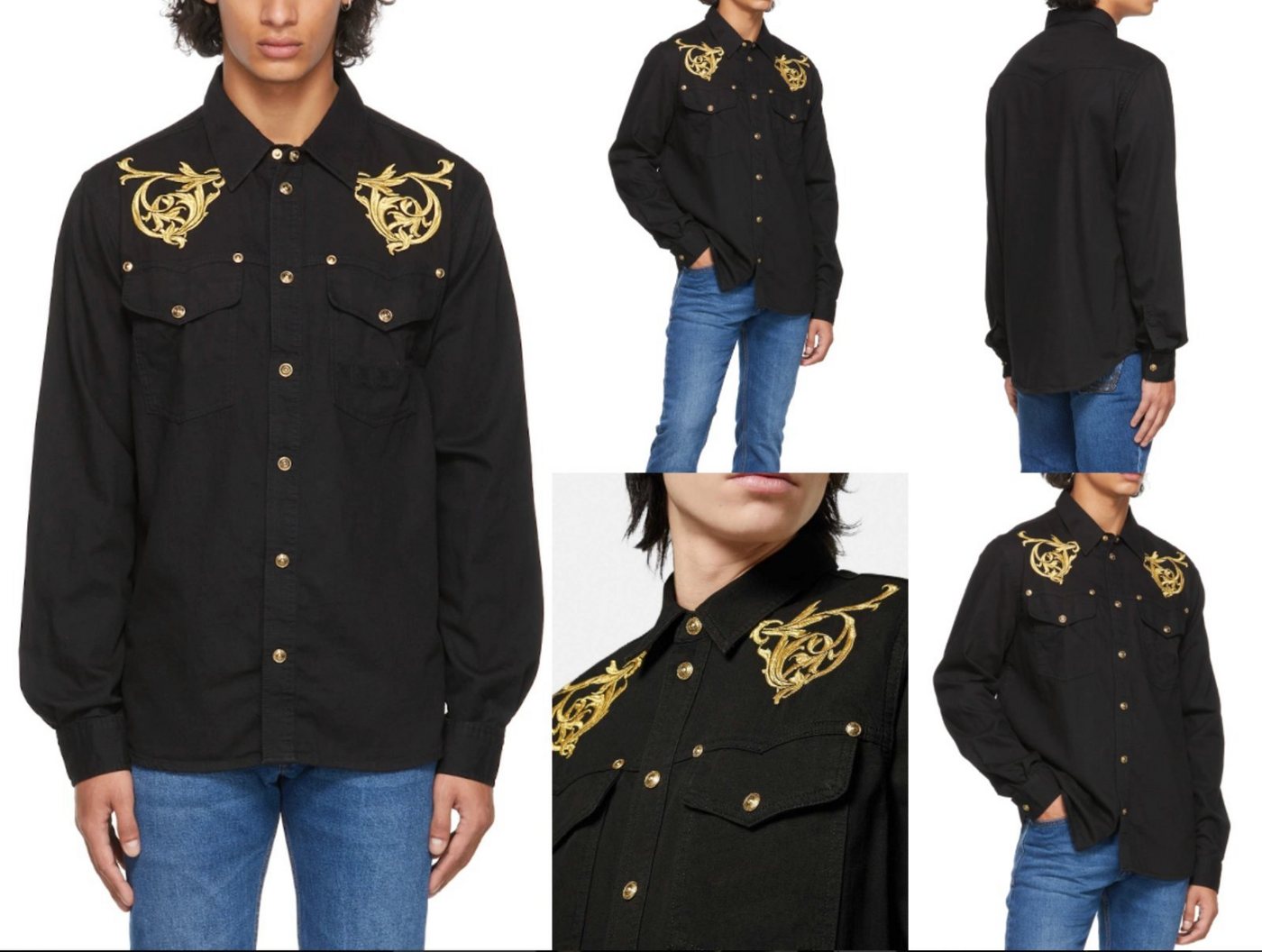 Versace Winterjacke VERSACE JEANS COUTURE UNISEX REGALIA BAROQUE DENIM SHIRT JACKET HEMD J von Versace