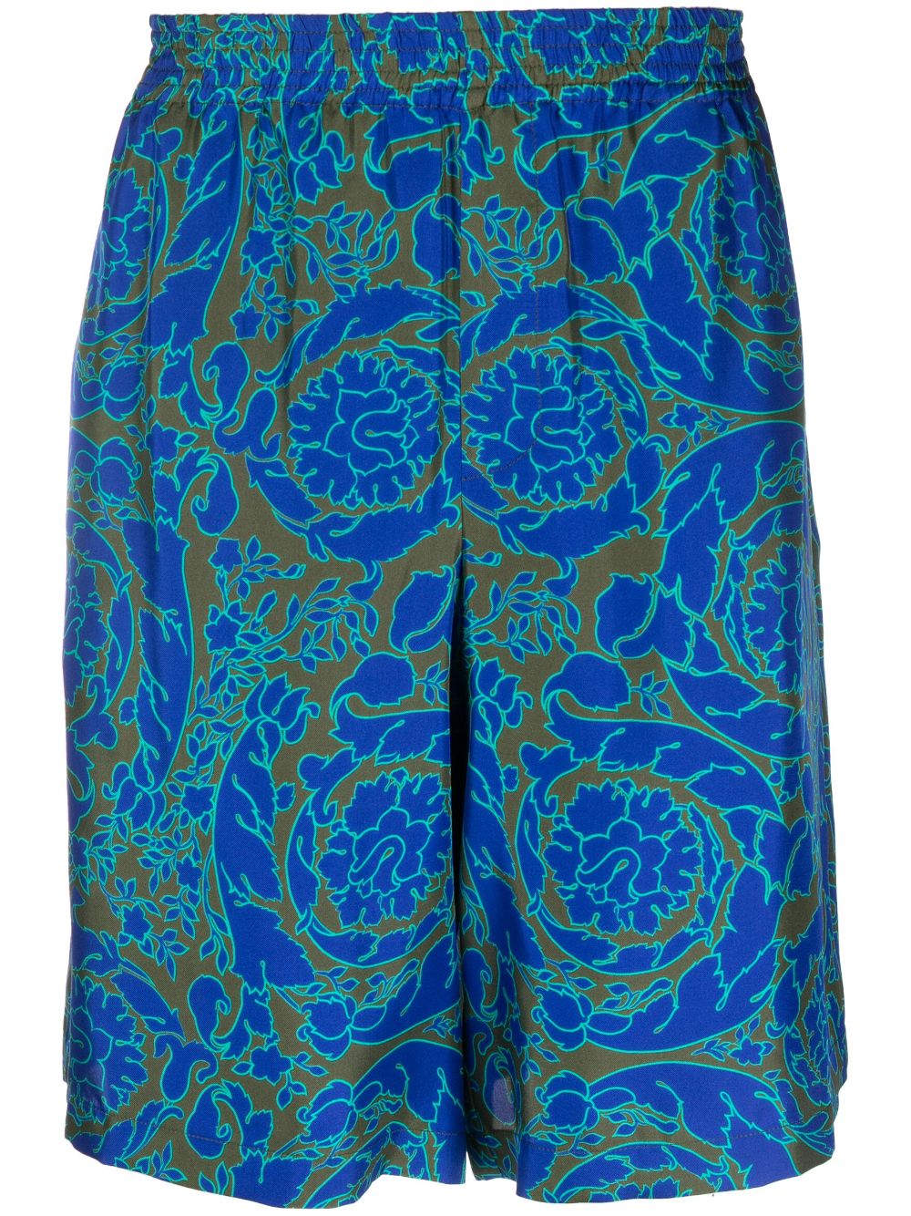 Versace Shorts aus Seide mit abstraktem Print - Blau von Versace