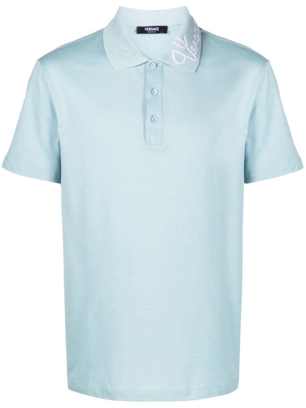 Versace Poloshirt mit Logo-Stickerei - Blau von Versace