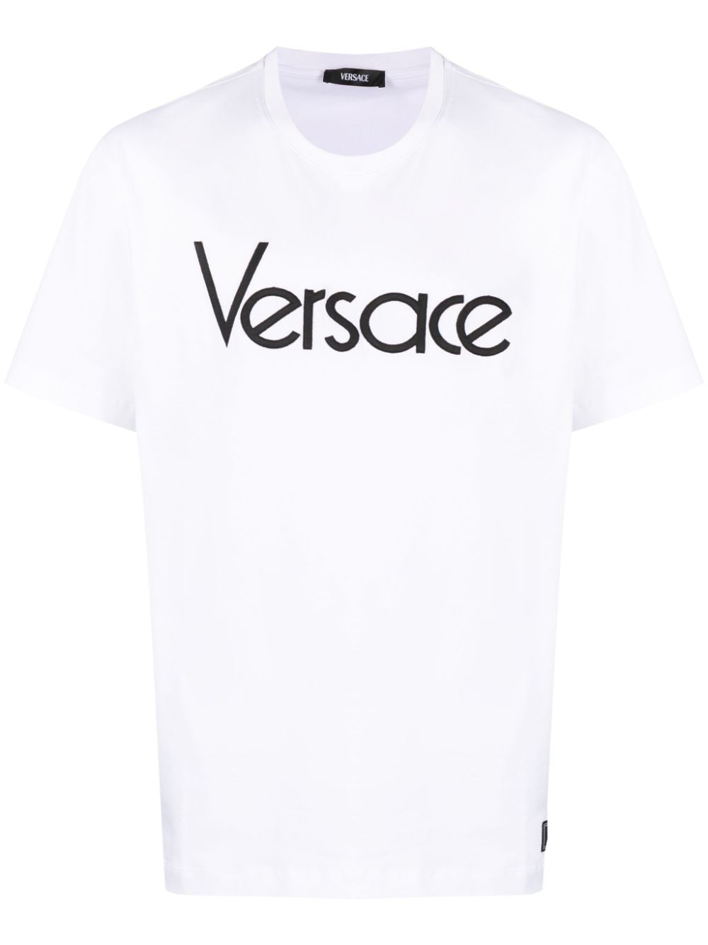 Versace T-Shirt mit Logo-Stickerei - Weiß von Versace