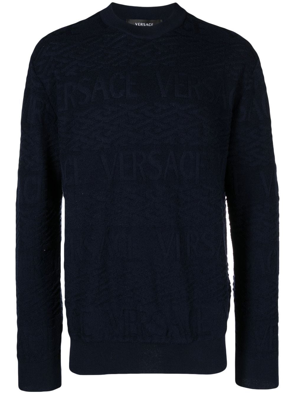 Versace Pullover mit Logo-Jacquardmuster - Blau von Versace