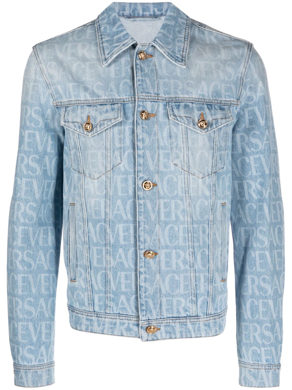 Versace Jeansjacke mit Logo-Print - Blau von Versace