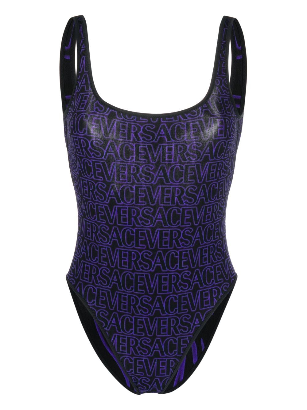 Versace Wendbarer Badeanzug mit Logo-Print - Schwarz von Versace