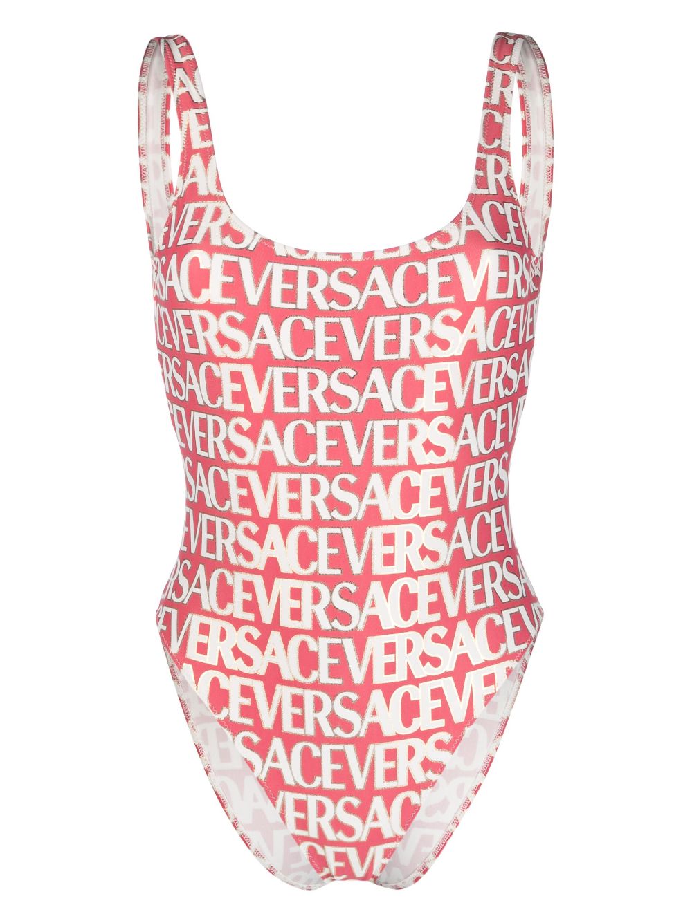 Versace Badeanzug mit Logo-Print - Rosa von Versace