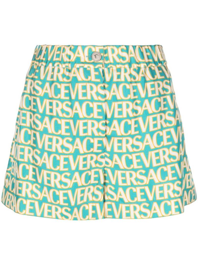 Versace Shorts mit Logo-Print - Blau von Versace