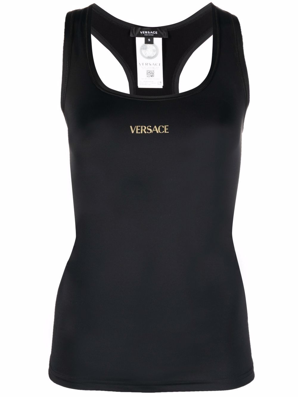 Versace Top mit Logo - Schwarz von Versace