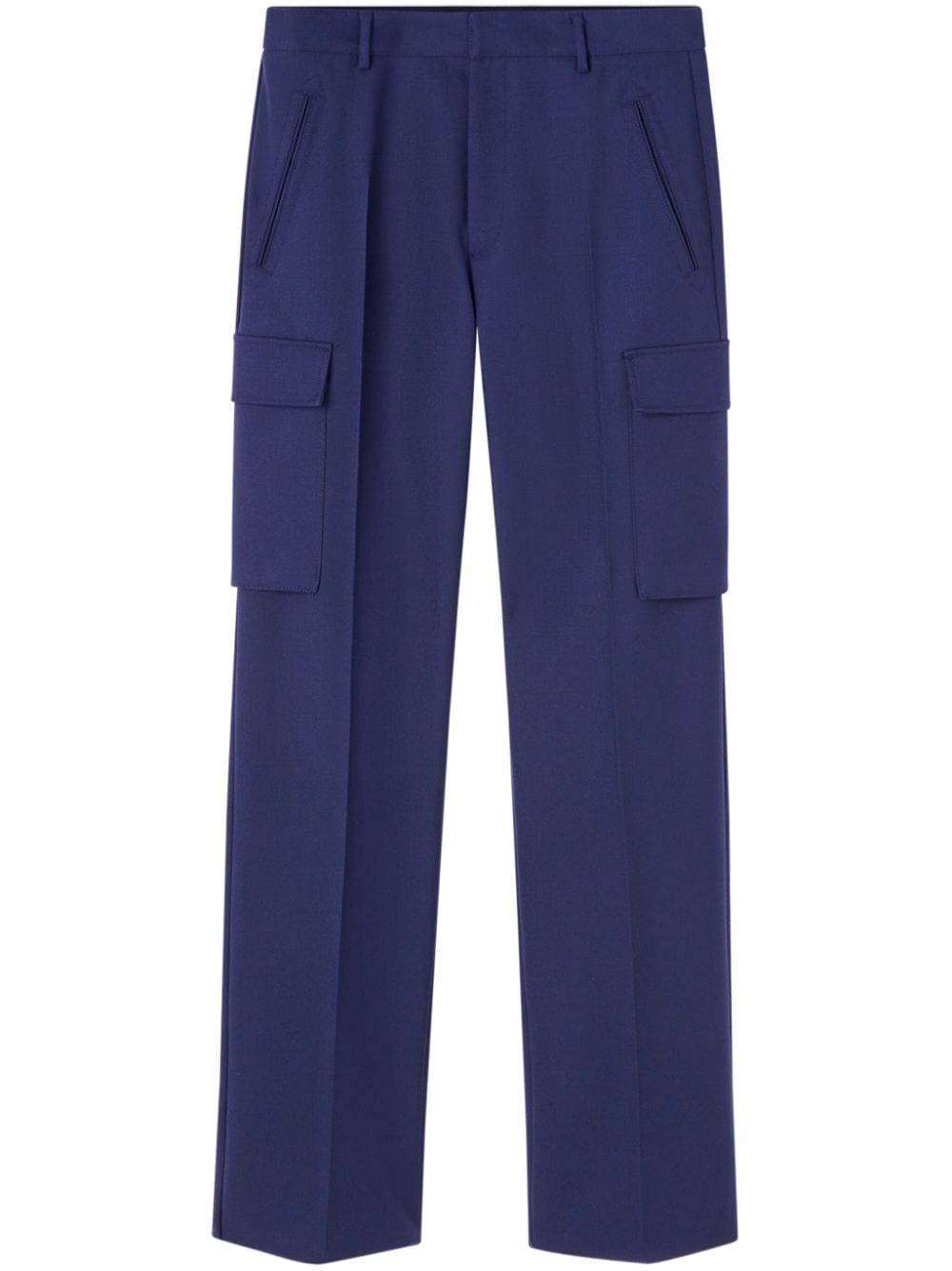 Versace Halbhohe Schurwoll-Cargohose - Blau von Versace