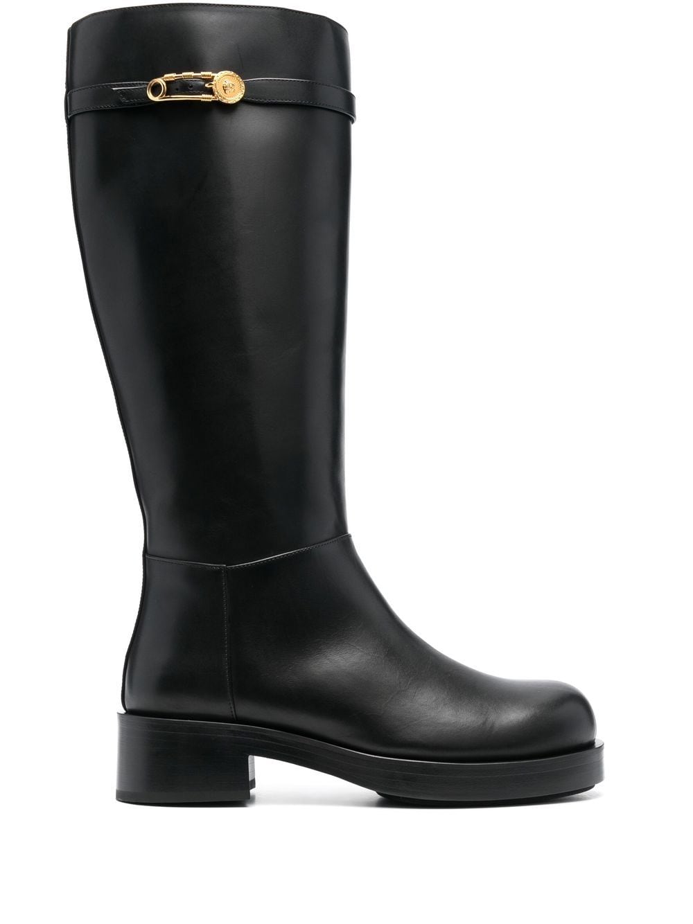 Versace Stiefel mit poliertem Finish - Schwarz von Versace