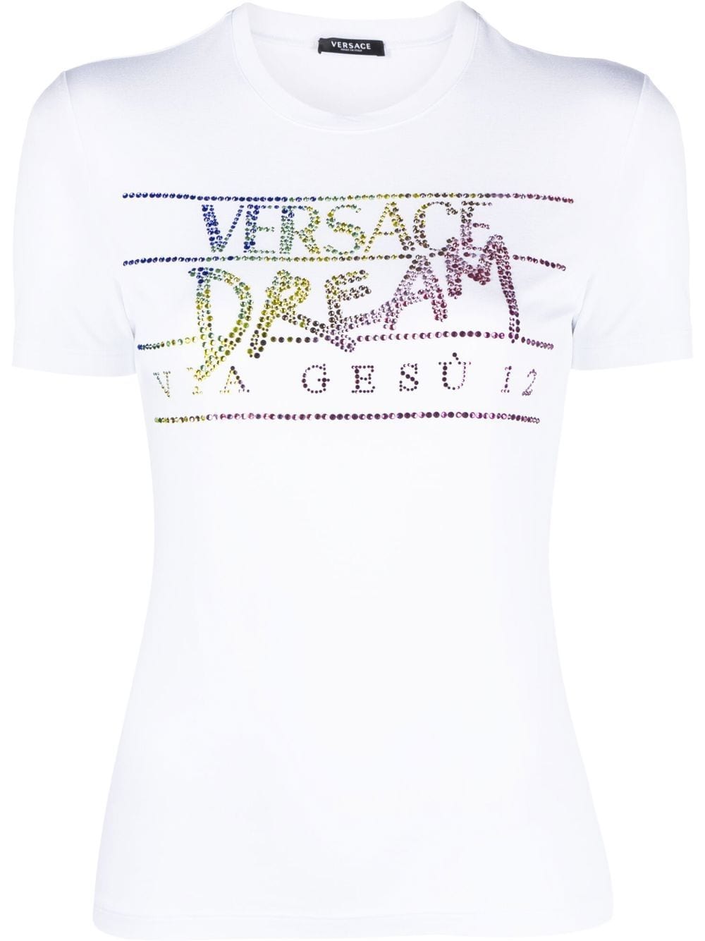 Versace T-Shirt mit Strass - Weiß von Versace