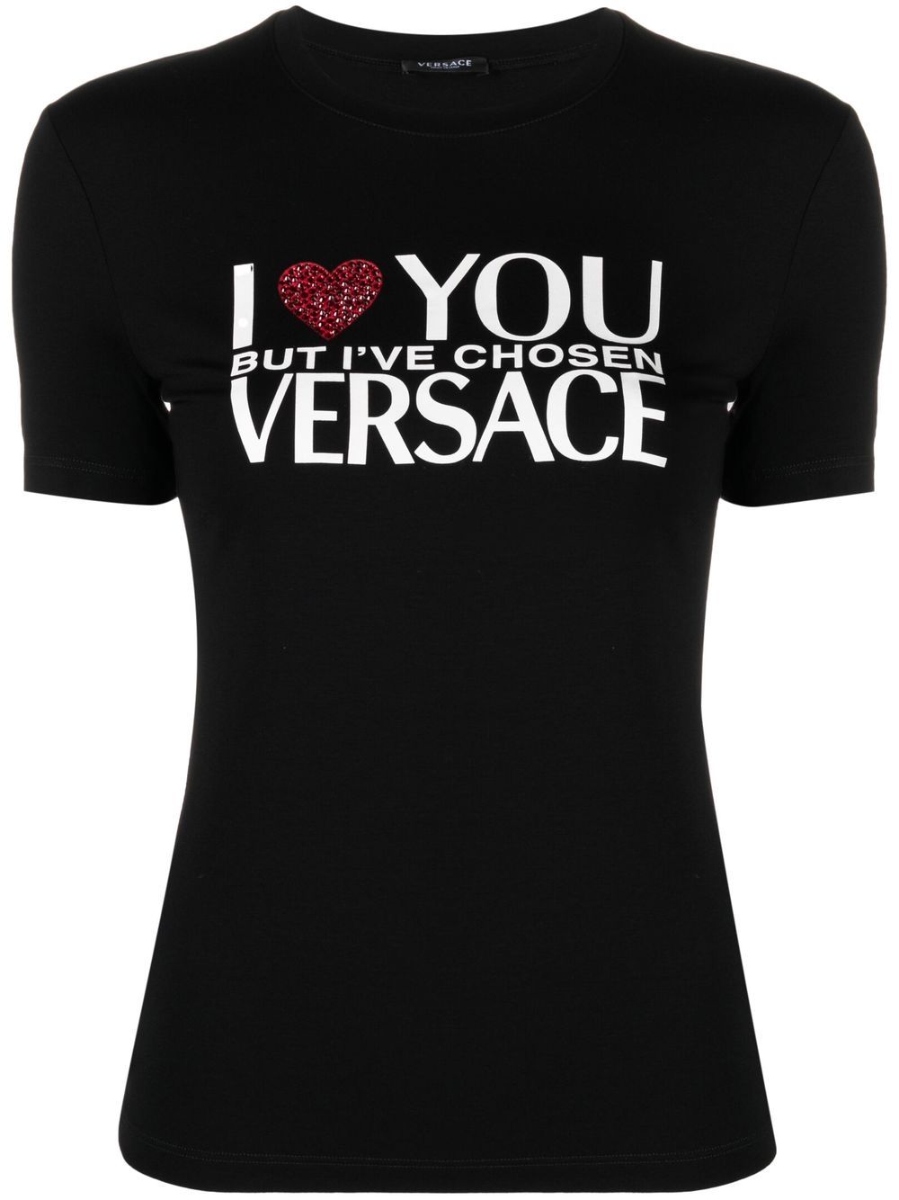 Versace T-Shirt mit Slogan-Print - Schwarz von Versace