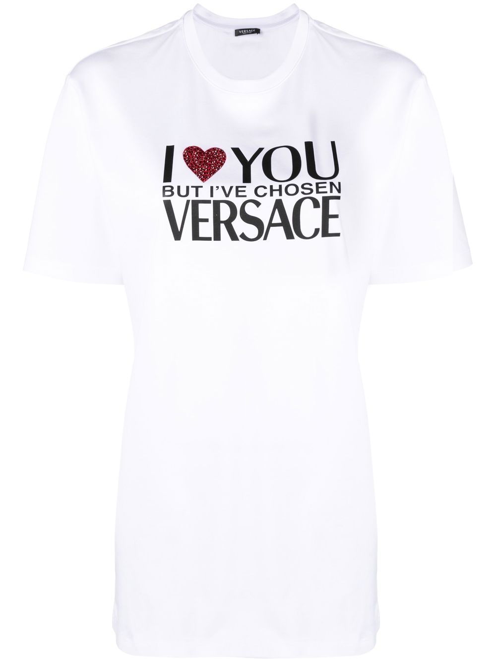 Versace T-Shirt mit Slogan-Print - Weiß von Versace