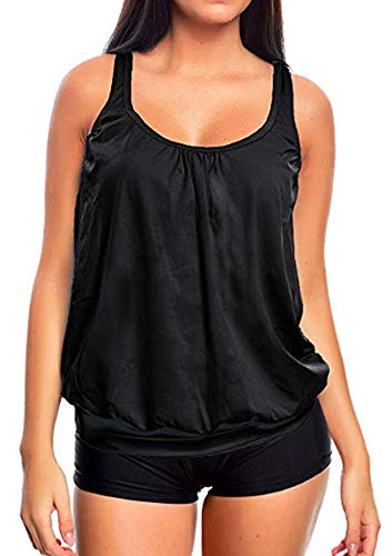 Raffinierte Bademode im Oversize Look oder Sporlich Chic Tankini Softcup Bandeau f5373 Farbe: G(sw)-HP1(sw) Tankini Schwarz, Hotpants, Gr. 42 (L) von Versandhandel Henry Musch-Malinowski