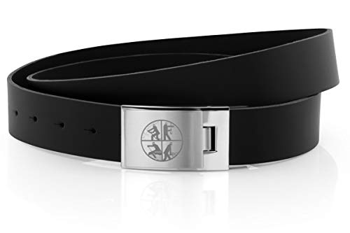 Versandhaus des Deutschen Feuerwehrverbandes GmbH Ledergürtel Feuerwehr Gürtel mit DFV Signet Feuerwehrgürtel Länge 4cm Breite, Schwarz, 135cm von Versandhaus des Deutschen Feuerwehrverbandes GmbH