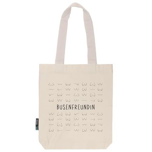verschenkich | Busenfreundin Twill Bag | Stoffbeutel bedruckt | Canvas | Fairtrade Bio- Baumwolltasche | Geschenkidee für die liebste Freundin BFF (2.0 | natur) von verschenkich
