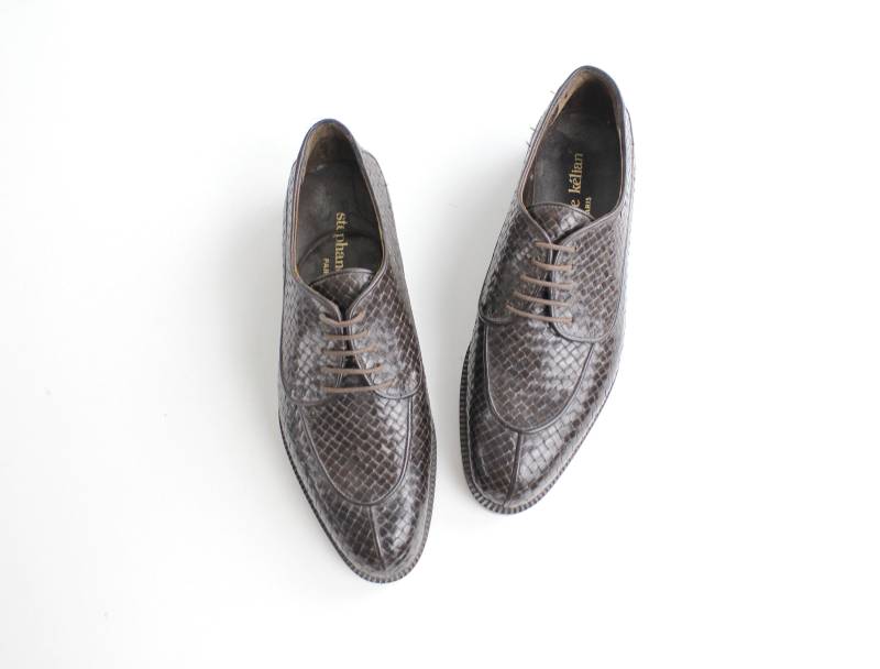 Gr. 8 Nahezu Mint Vintage Stéphane Kélian Lederschuhe | Gewebte Leder Oxford Schuhe Hergestellt in Frankreich 38.5 von VerseauVintage